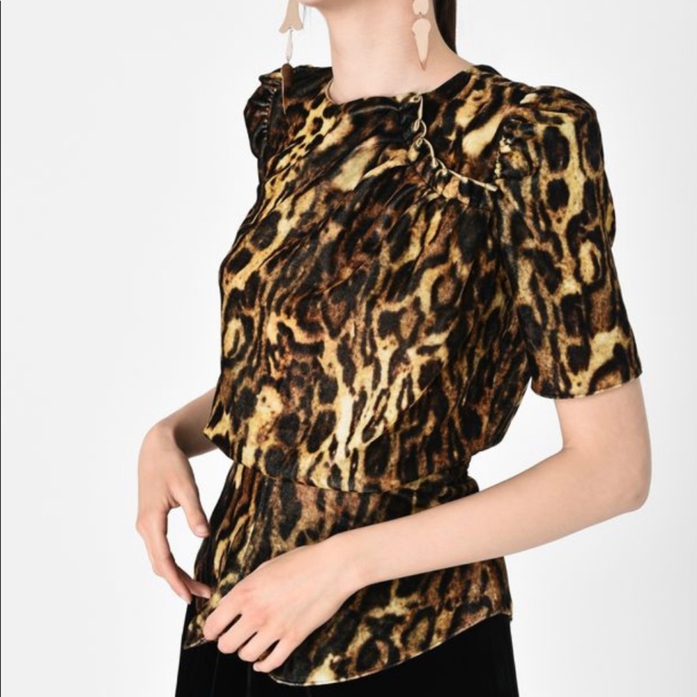 Isabel Marant leopard print velvet top